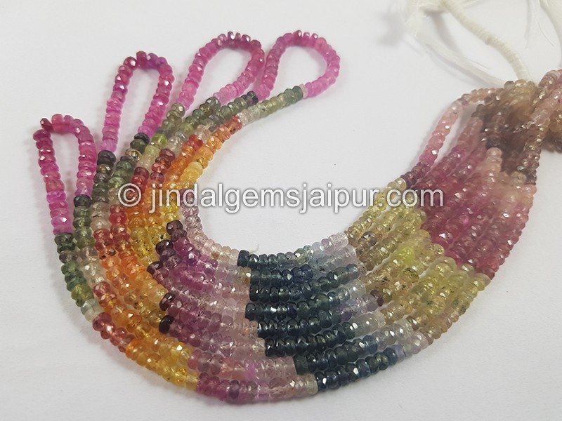 Multi Sapphire Faceted Roundelle Beads